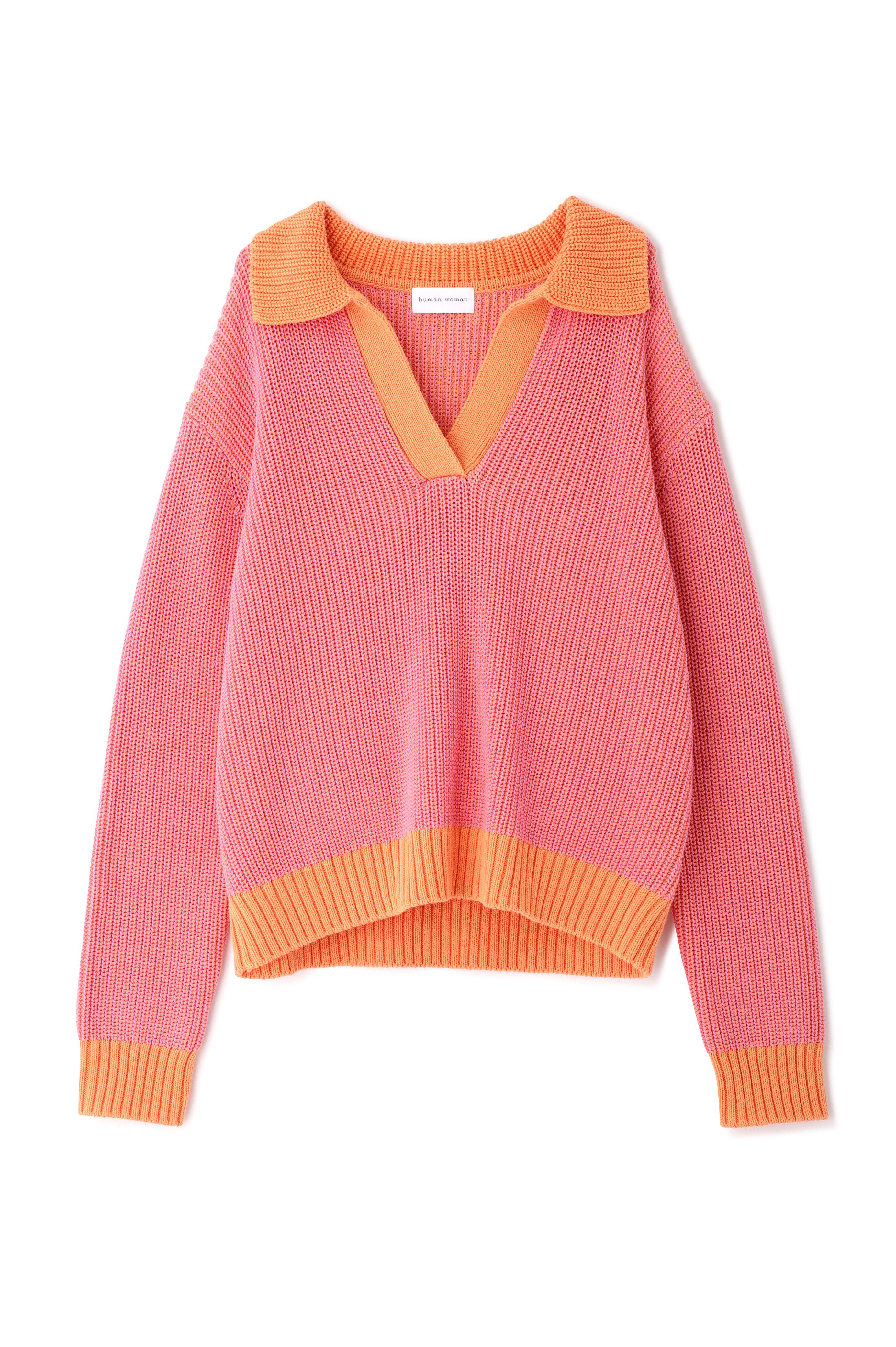  「◆バイカラー衿付きニット」|ニット・セーター|