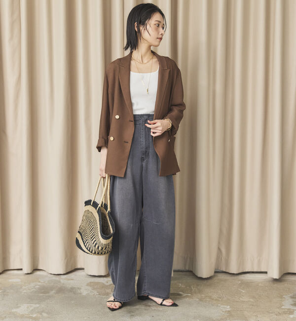 Doux archives「&rsquo;ソフトデニムワイドタックパンツ&rsquo;／」|チノ|