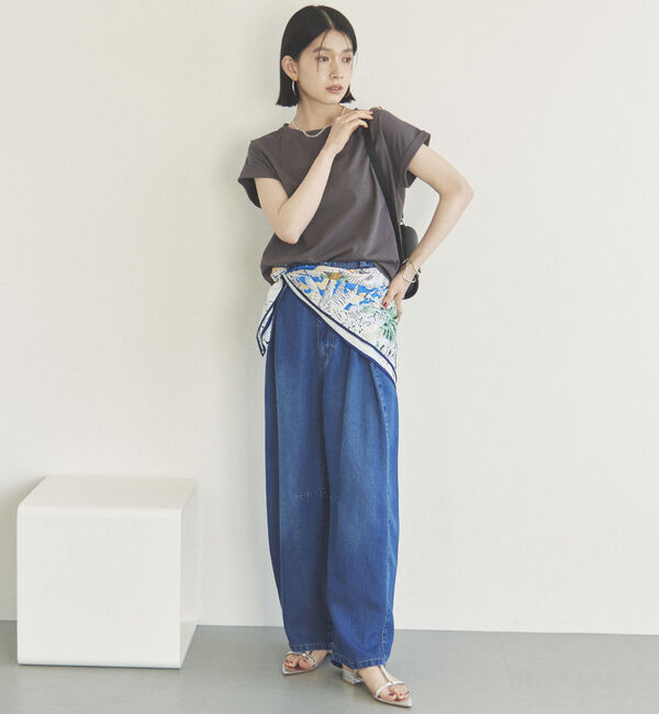 Doux archives「&rsquo;ソフトデニムワイドタックパンツ&rsquo;／」|チノ|