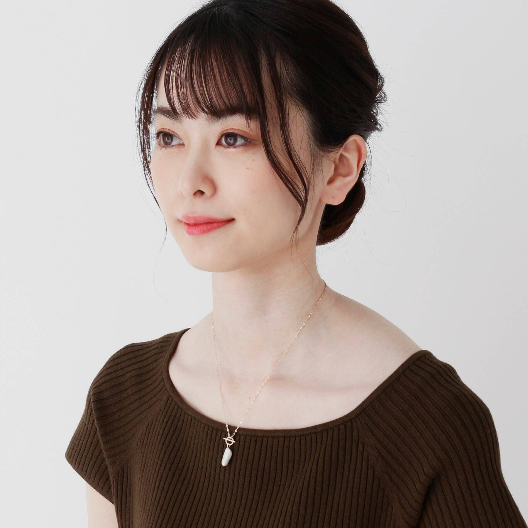 COCOSHNIK「K10バロック淡水パール マンテルネックレス」|ネックレス|