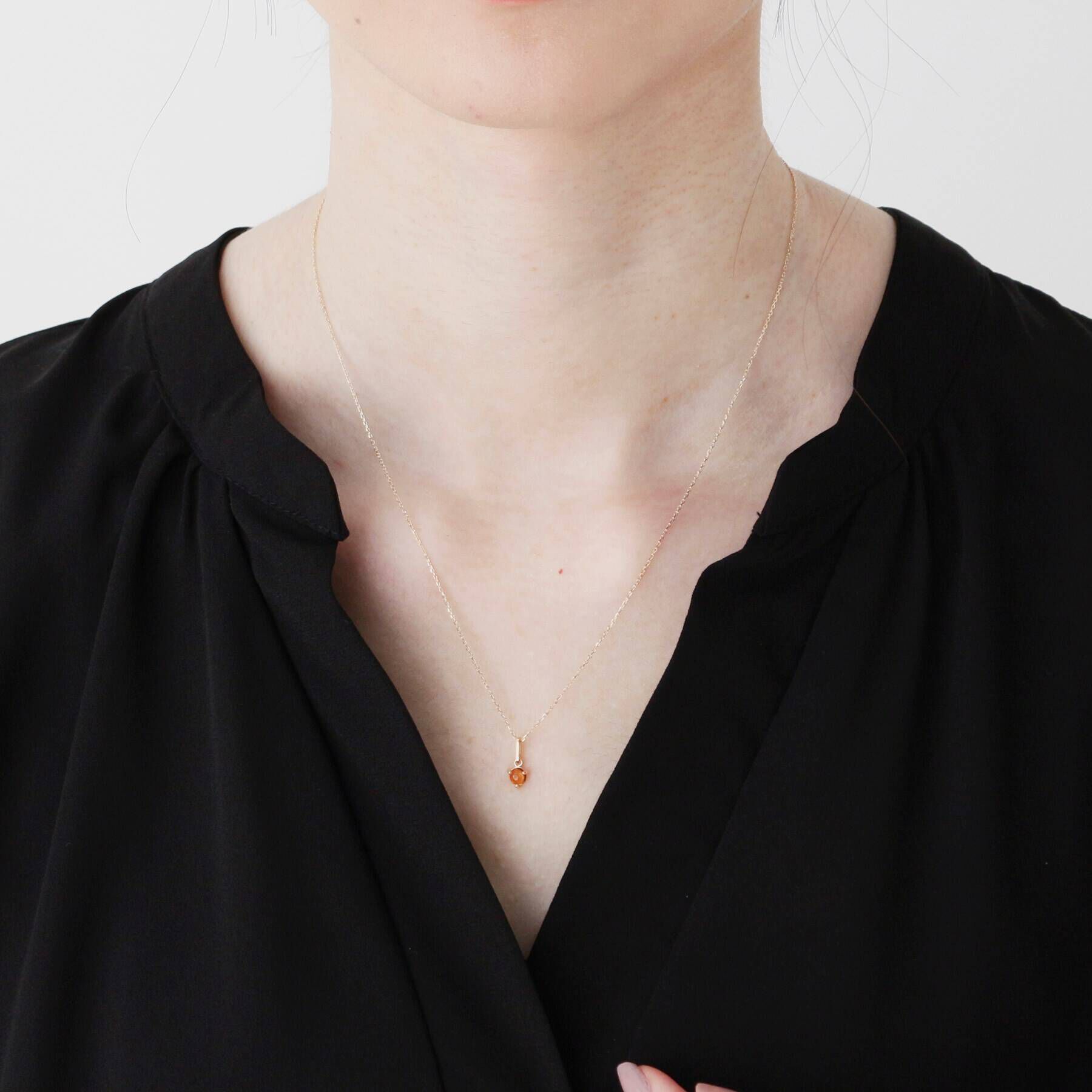 COCOSHNIK「【WEB限定】K10スピリチュアルストーン（シトリン）ネックレス」|ネックレス|