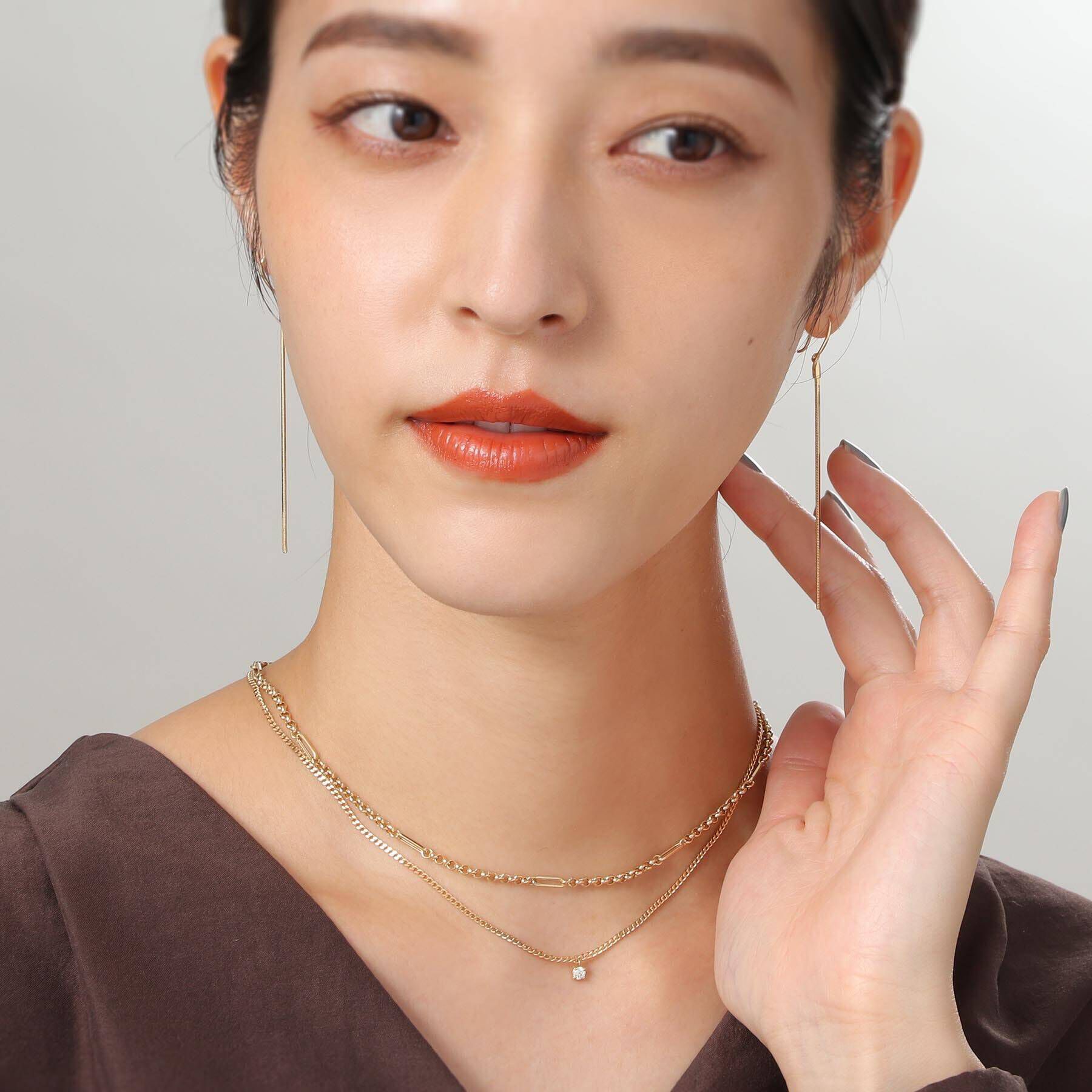 COCOSHNIK「K18マーヴェラス&times;PCフラット ネックレス」|ネックレス|