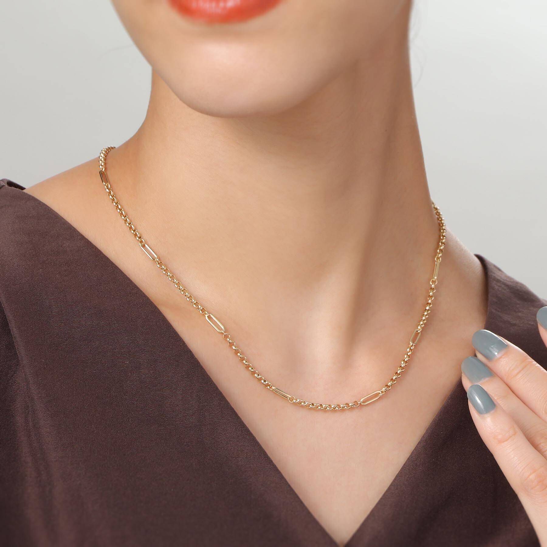 COCOSHNIK「K18マーヴェラス&times;PCフラット ネックレス」|ネックレス|