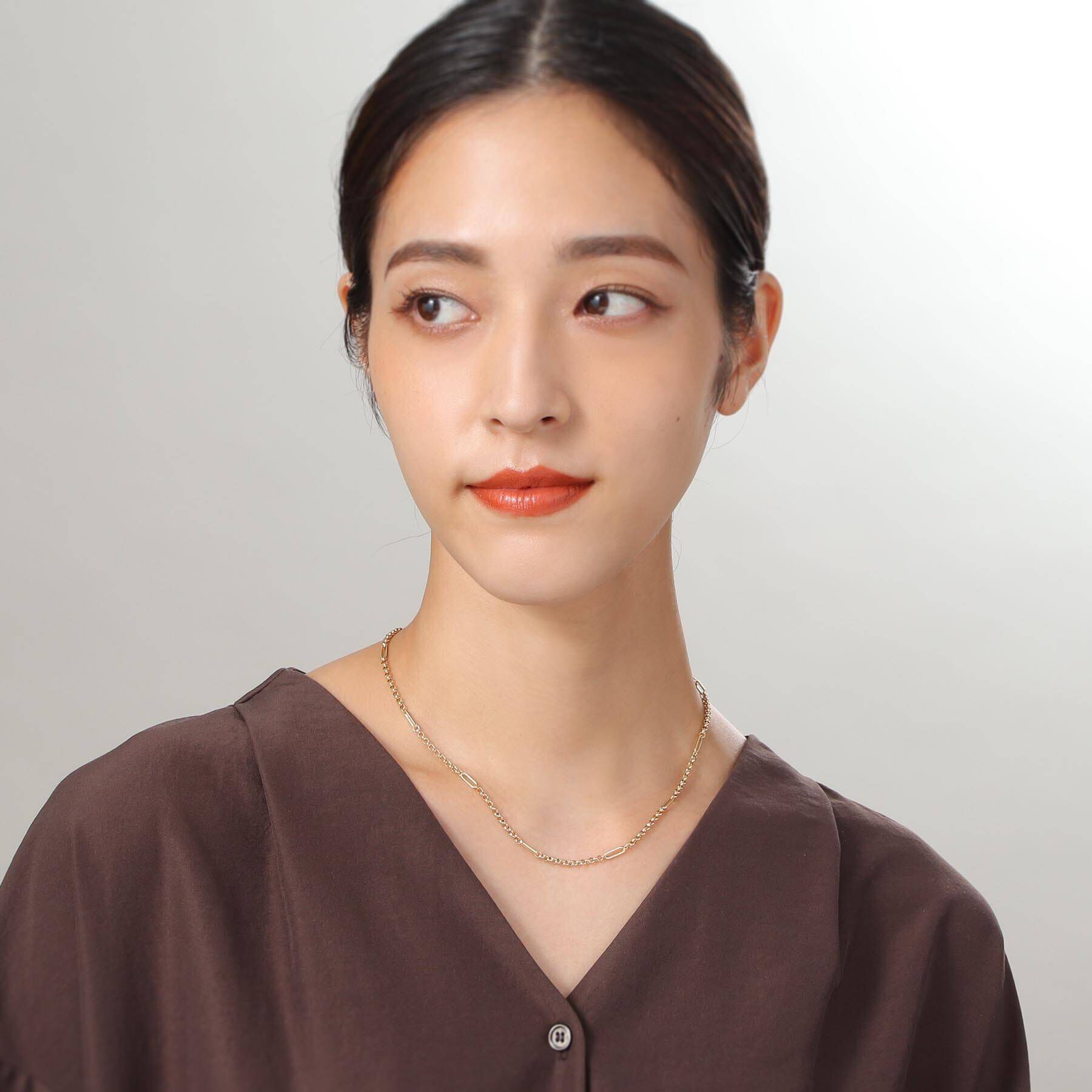 COCOSHNIK「K18マーヴェラス&times;PCフラット ネックレス」|ネックレス|