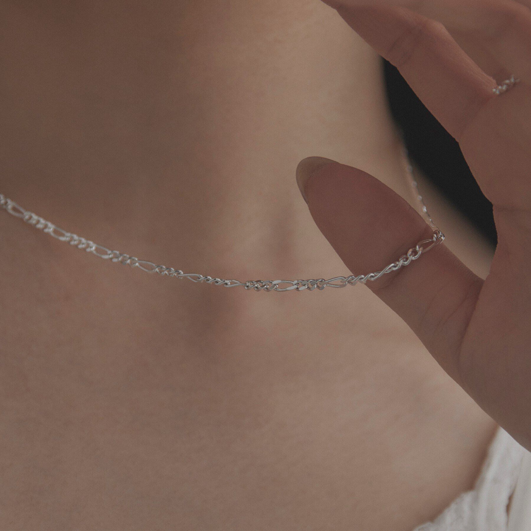 COCOSHNIK ONKITSCH「シルバー デザインチェーン フィガロネックレス」|ネックレス|