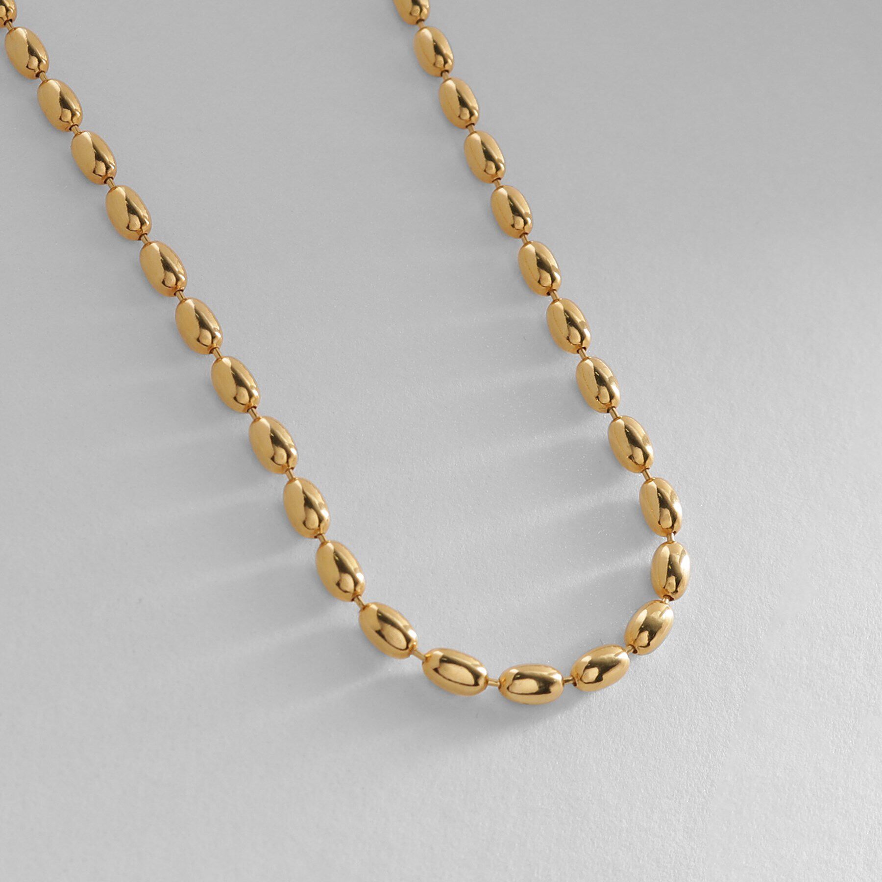 COCOSHNIK ONKITSCH「シルバー デザインチェーン オーバルボールL ネックレス GP」|ネックレス|