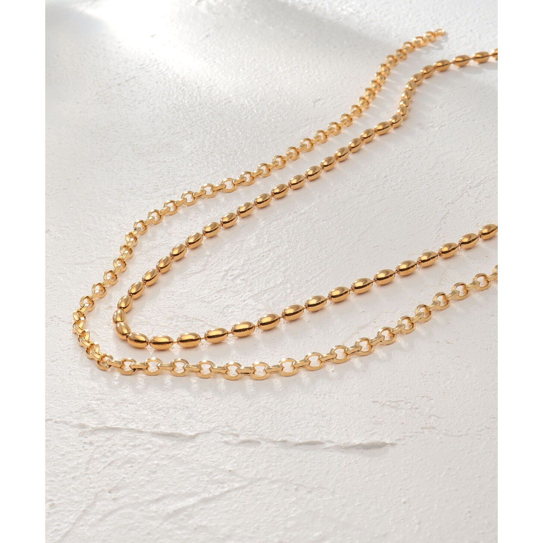 COCOSHNIK ONKITSCH「シルバー デザインチェーン オーバルボールL ネックレス GP」|ネックレス|