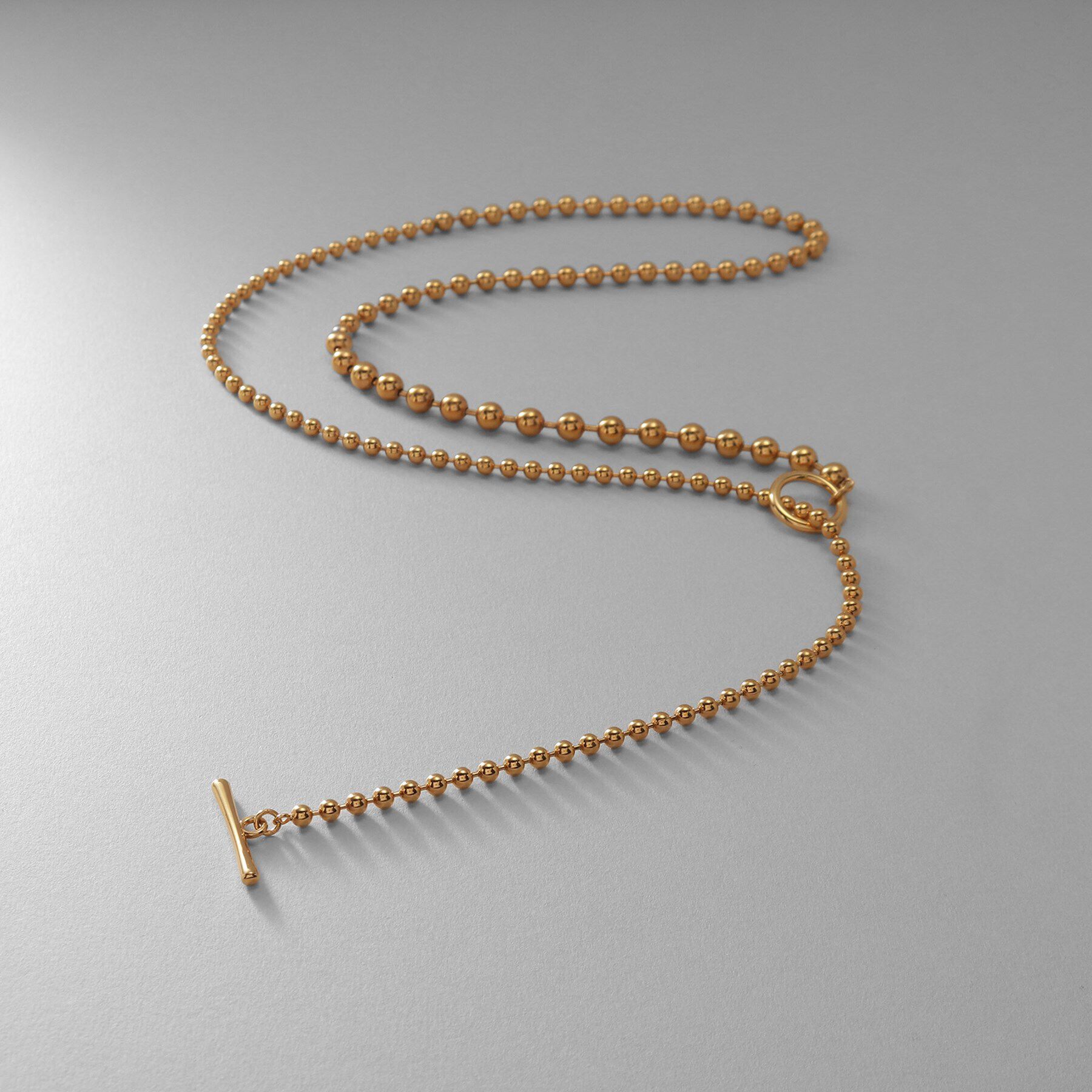 COCOSHNIK ONKITSCH「シルバー ミックスネックレス ボールチェーンマンテル GP」|ネックレス|