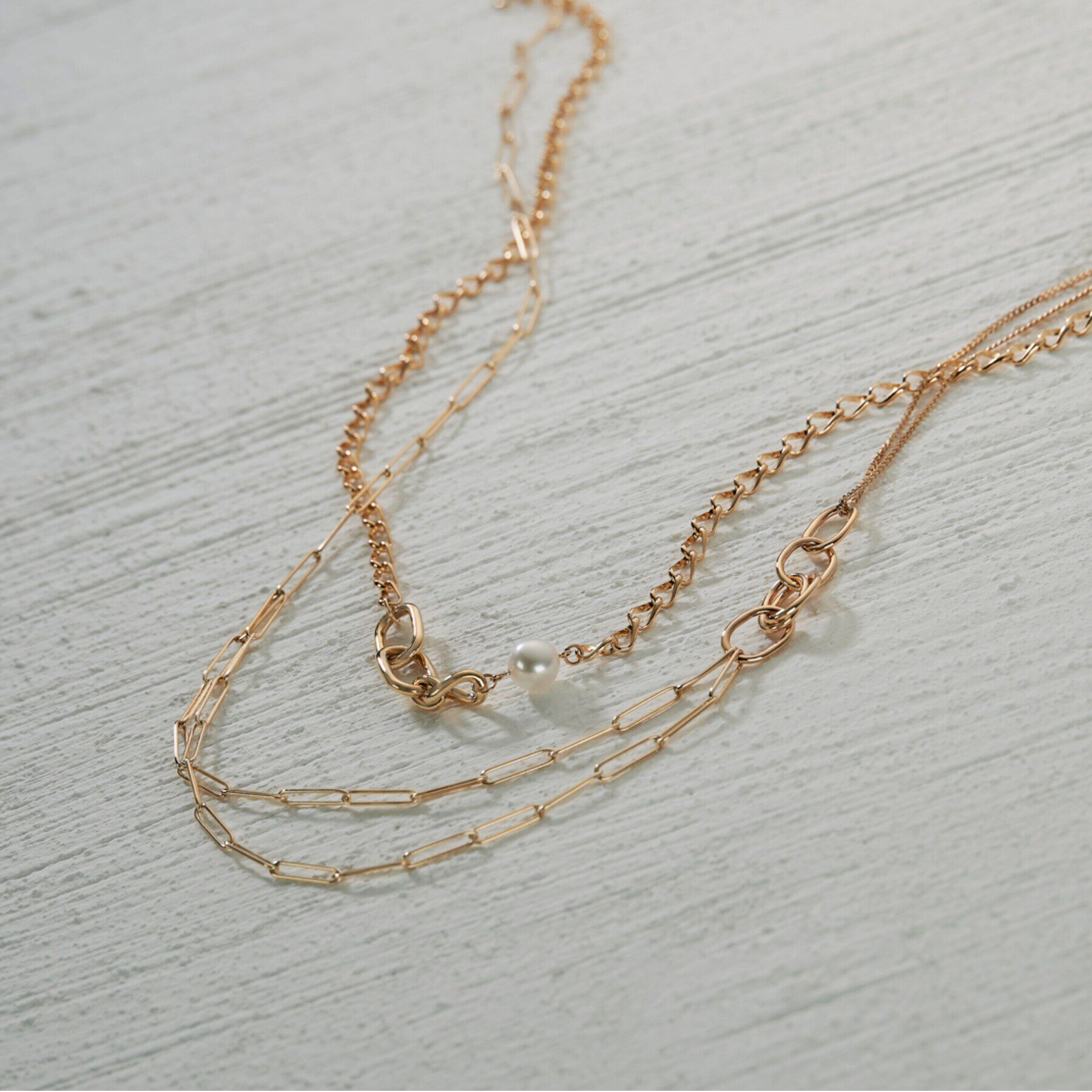 COCOSHNIK「K10PCチェーン&times;キヘイドレープ ネックレス」|ネックレス|