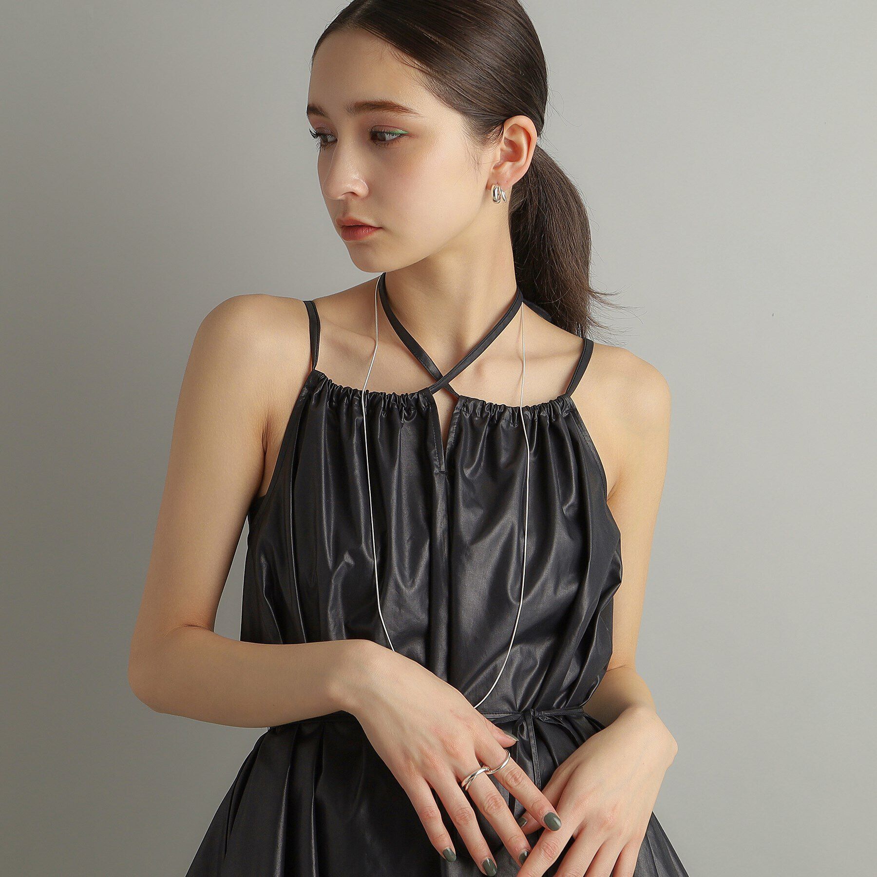 COCOSHNIK ONKITSCH「シルバー デザインチェーン スネークネックレス（90cm）」|ネックレス|