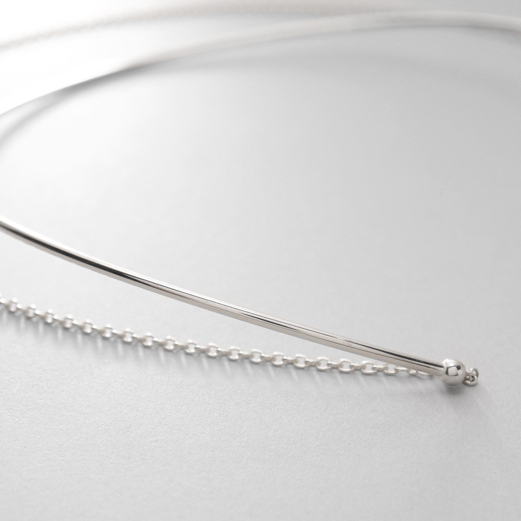 COCOSHNIK ONKITSCH「シルバー ホロウフレキシブルチェーンチョーカー オーバルリンク」|ネックレス|