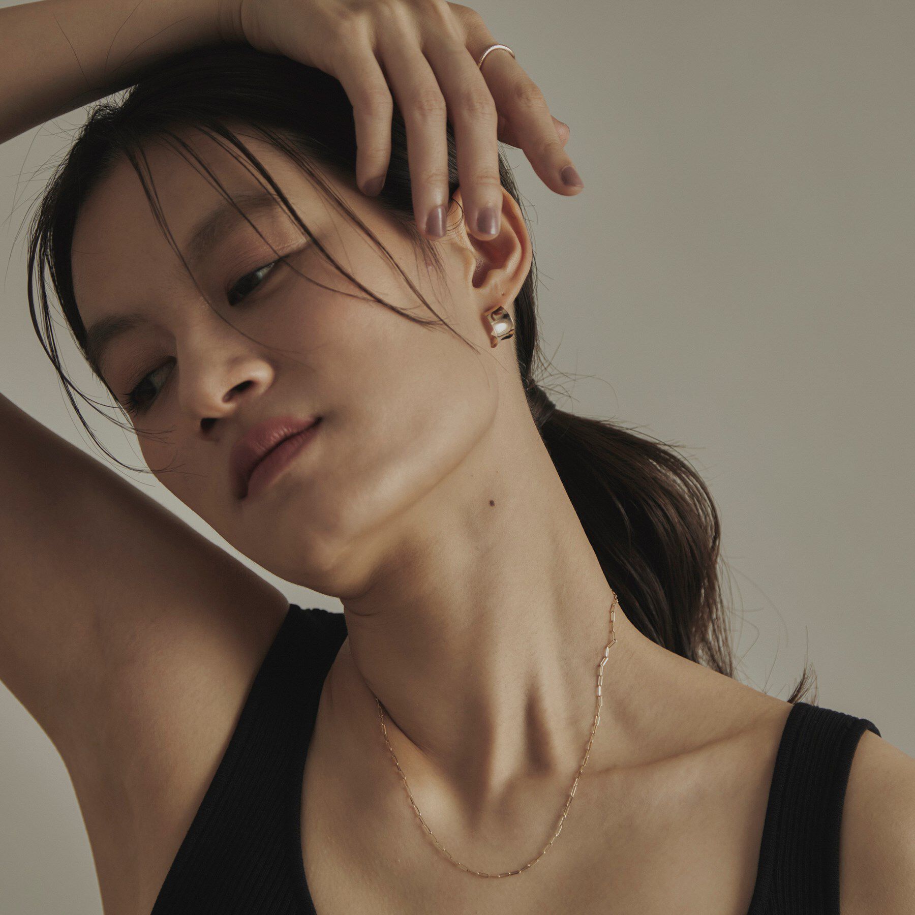 COCOSHNIK「K10プリムケーブルチェーン ネックレス（43cm）」|ネックレス|