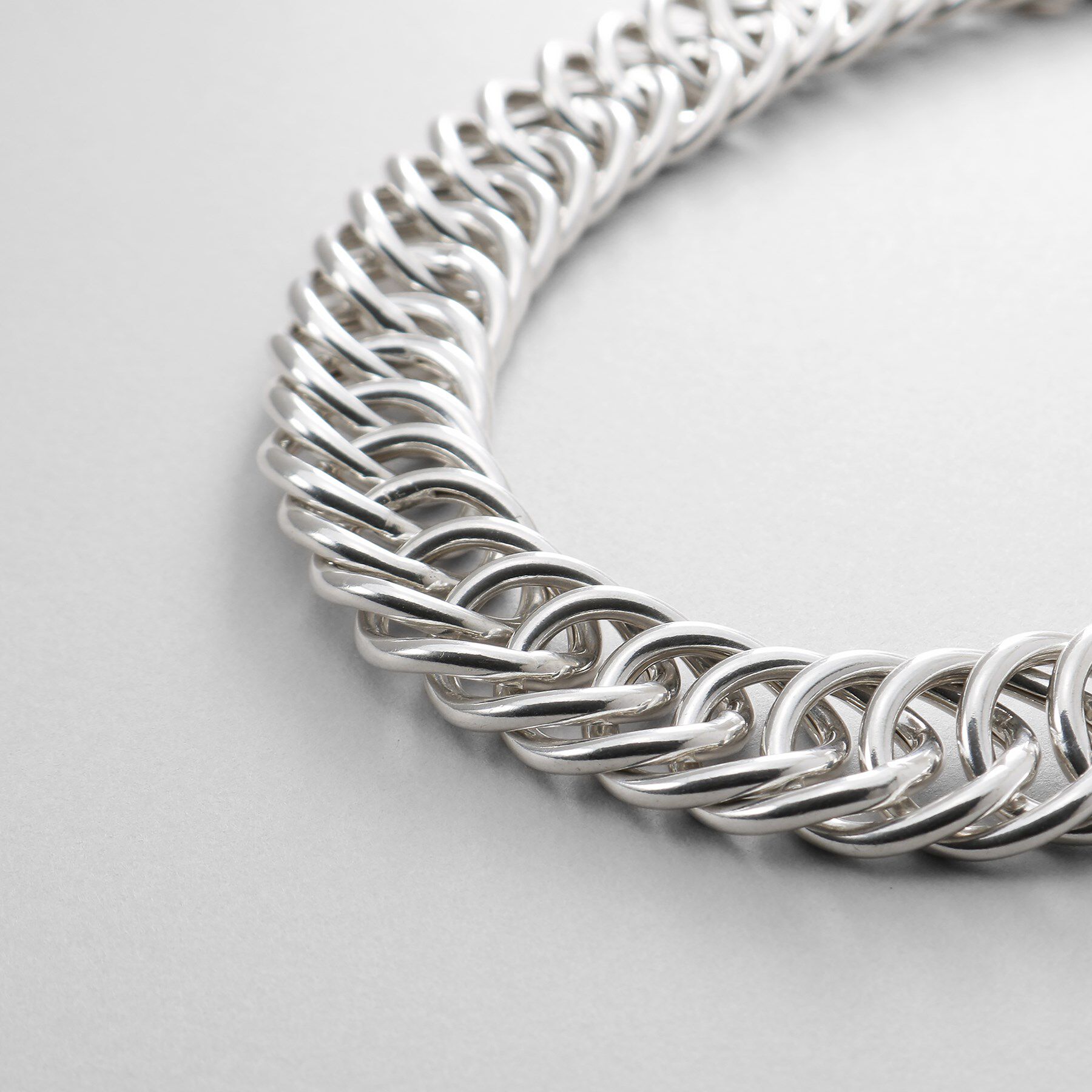 COCOSHNIK ONKITSCH「シルバー デザインチェーン ホロウダブルカーブネックレス」|ネックレス|