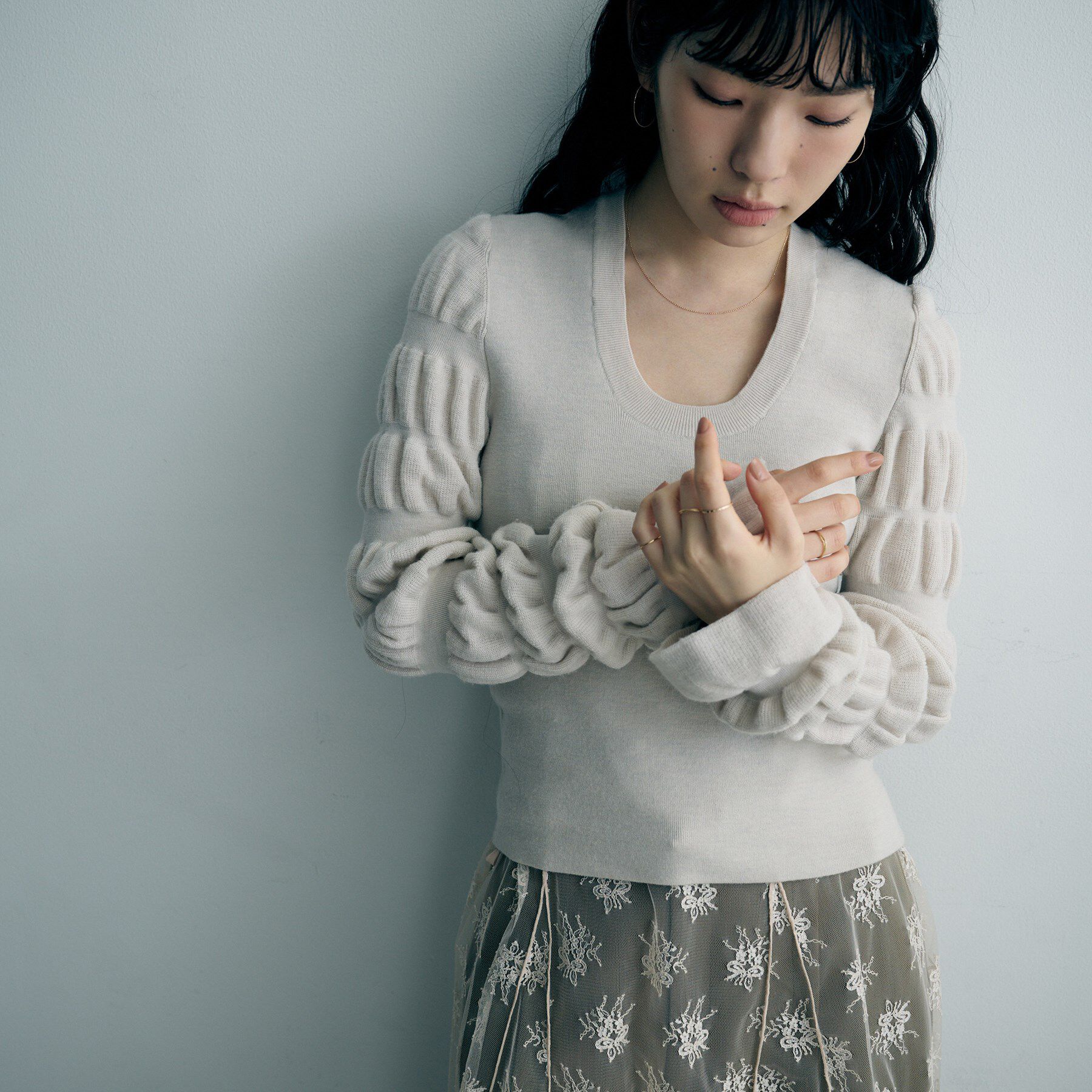 COCOSHNIK ONKITSCH「K10スキニーネックレス カットボール」|ネックレス|