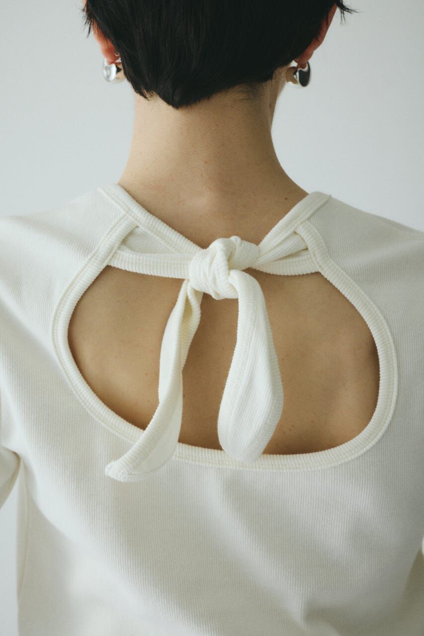 HeRIN.CYE「Back ribbon cut top」|Tシャツ・カットソー|