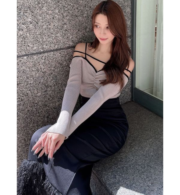RESEXXY「ナローストラップリブトップス」|ニット・セーター|