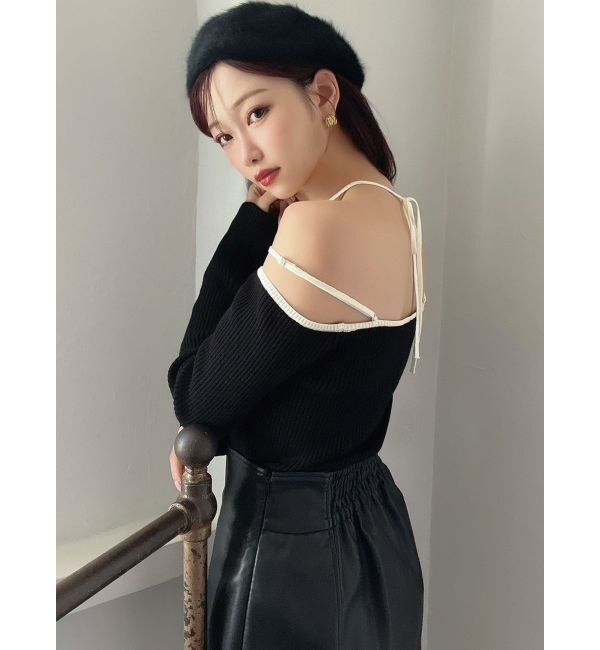 RESEXXY「ナローストラップリブトップス」|ニット・セーター|