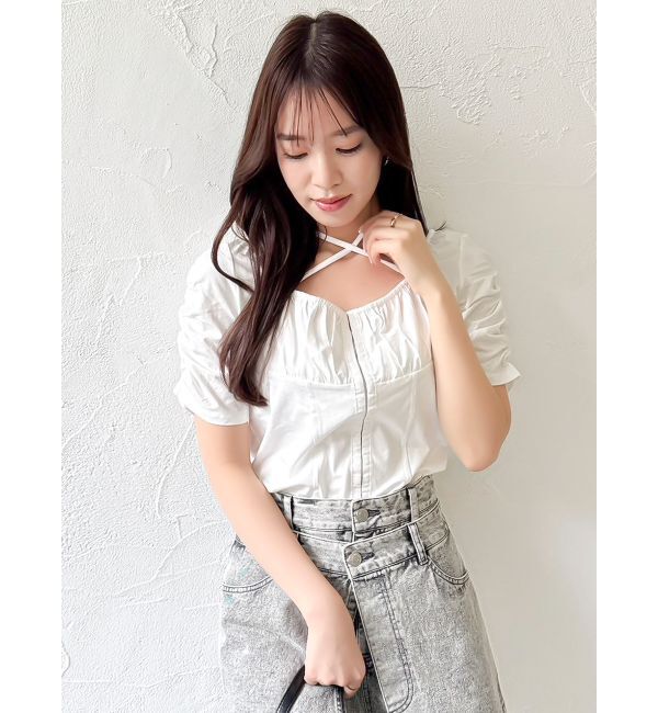 dazzlin「フロントホックタイトカットトップス」|Tシャツ・カットソー|