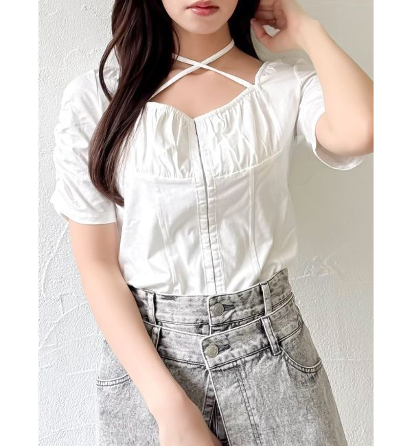 dazzlin「フロントホックタイトカットトップス」|Tシャツ・カットソー|