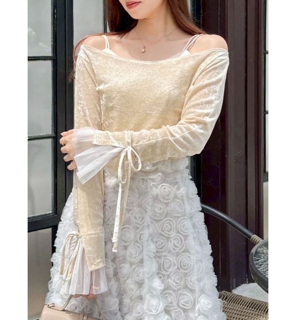 dazzlin「シアーベロアレイヤードトップス」|Tシャツ・カットソー|イエロー