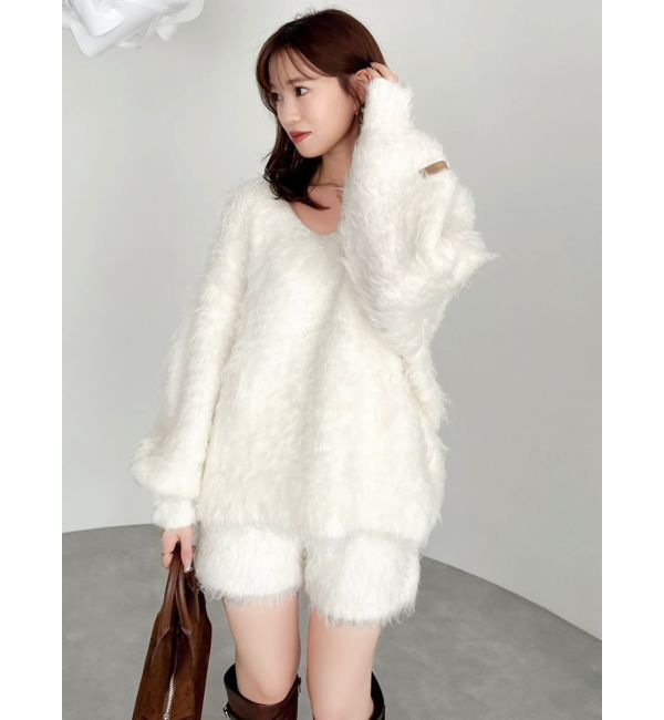 dazzlin「リップルカールニットフーディ」|ニット・セーター|