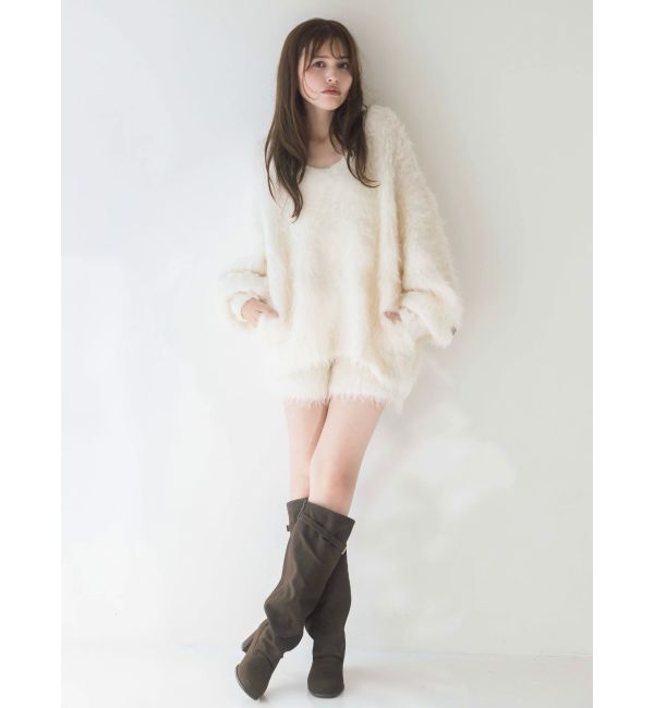 dazzlin「リップルカールニットフーディ」|ニット・セーター|