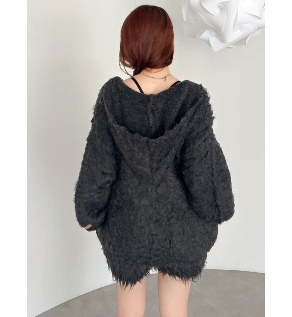 dazzlin「リップルカールニットフーディ」|ニット・セーター|