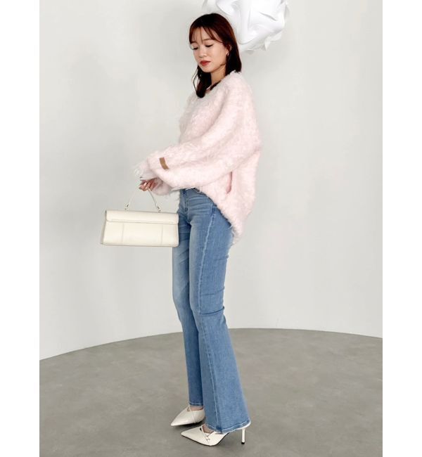 dazzlin「リップルカールニットフーディ」|ニット・セーター|