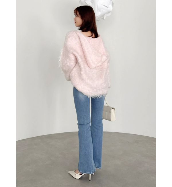 dazzlin「リップルカールニットフーディ」|ニット・セーター|