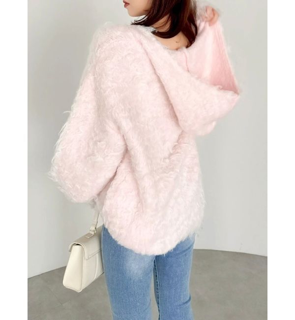 dazzlin「リップルカールニットフーディ」|ニット・セーター|