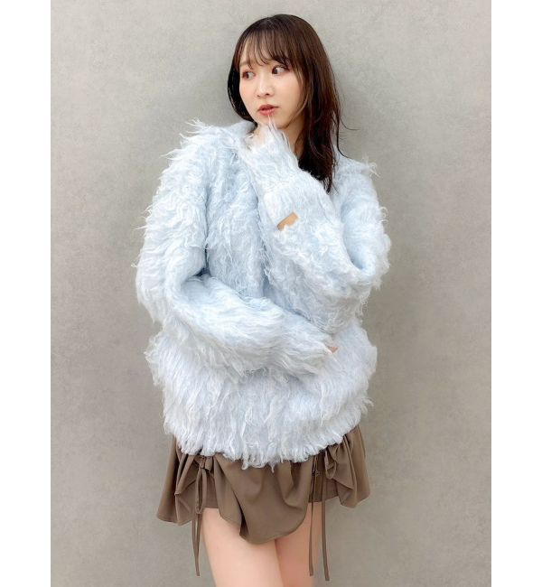 dazzlin「リップルカールニットフーディ」|ニット・セーター|