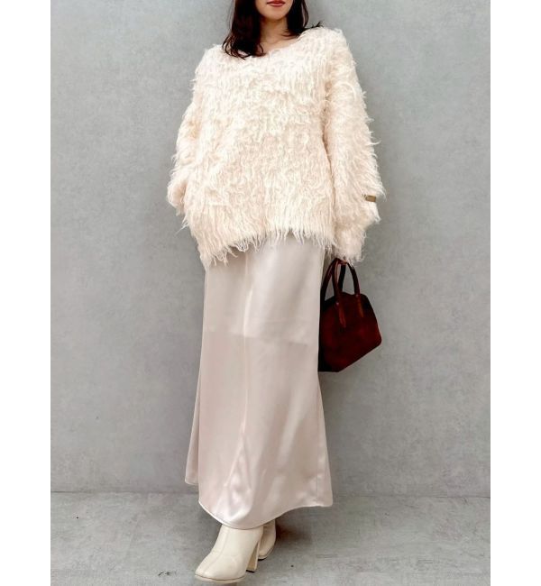 dazzlin「リップルカールニットフーディ」|ニット・セーター|