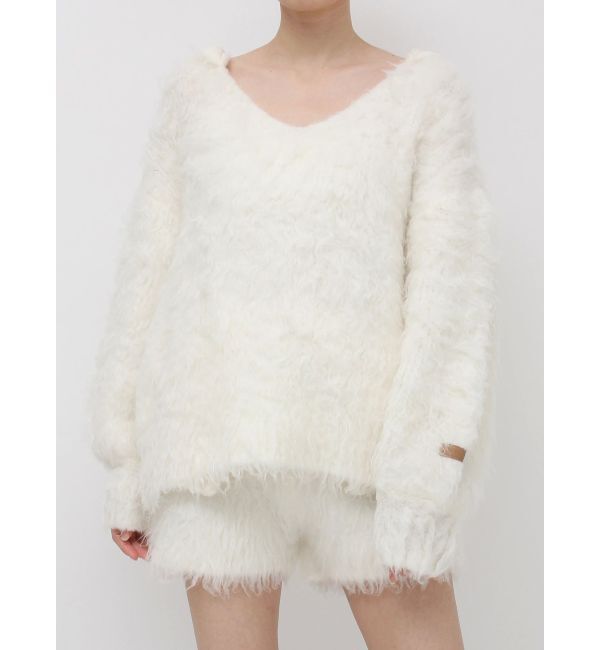 dazzlin「リップルカールニットフーディ」|ニット・セーター|