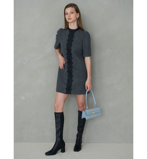 MERCURYDUO「バイカラーレースミニワンピース」|ワンピース|