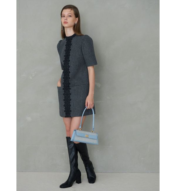 MERCURYDUO「バイカラーレースミニワンピース」|ワンピース|