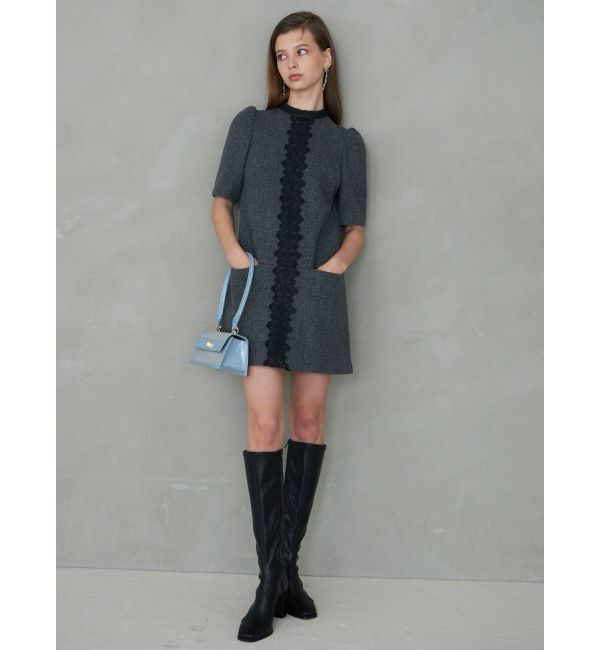 MERCURYDUO「バイカラーレースミニワンピース」|ワンピース|