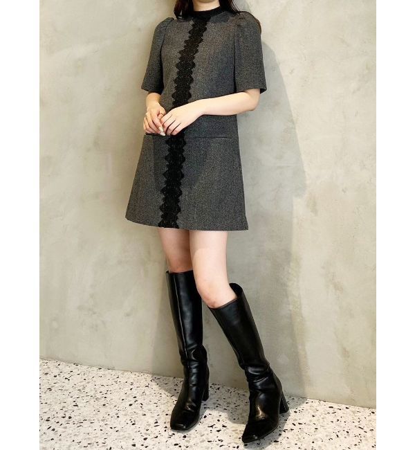 MERCURYDUO「バイカラーレースミニワンピース」|ワンピース|