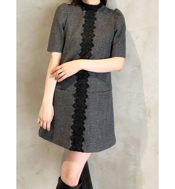 MERCURYDUO「バイカラーレースミニワンピース」|ワンピース|