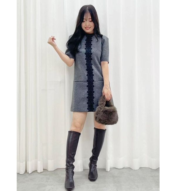 MERCURYDUO「バイカラーレースミニワンピース」|ワンピース|