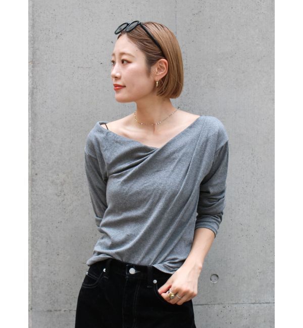 Ungrid「タックデザインオフショルロングスリーブTee」|Tシャツ・カットソー|