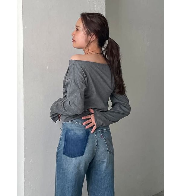 Ungrid「タックデザインオフショルロングスリーブTee」|Tシャツ・カットソー|