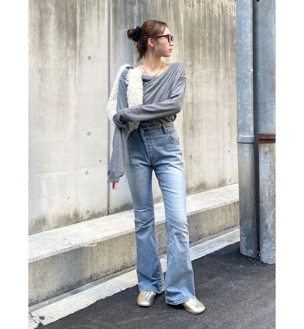 Ungrid「タックデザインオフショルロングスリーブTee」|Tシャツ・カットソー|