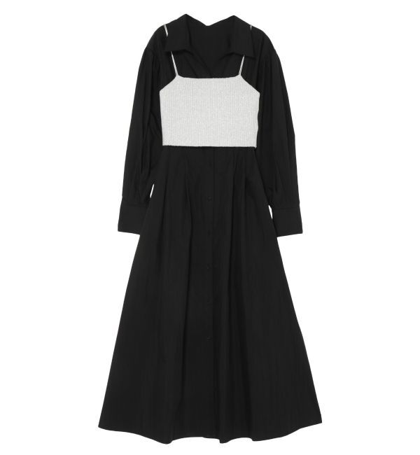 LAGUNAMOON「ラメビスチェセットシャツワンピース」|ワンピース|