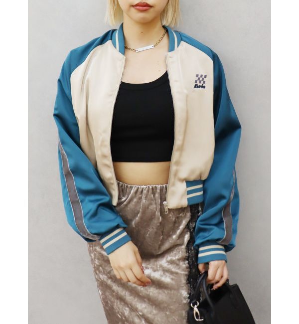 EVRIS「エンブロイダリーサテンブルゾン」|ブルゾン・スタジャン|