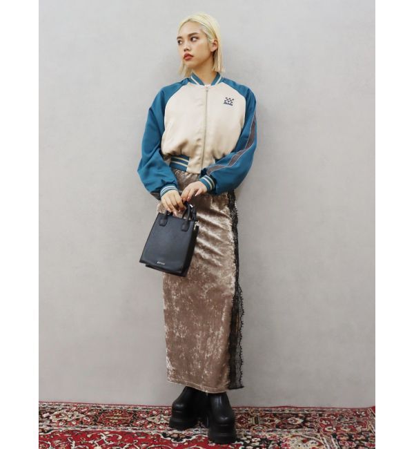 EVRIS「エンブロイダリーサテンブルゾン」|ブルゾン・スタジャン|