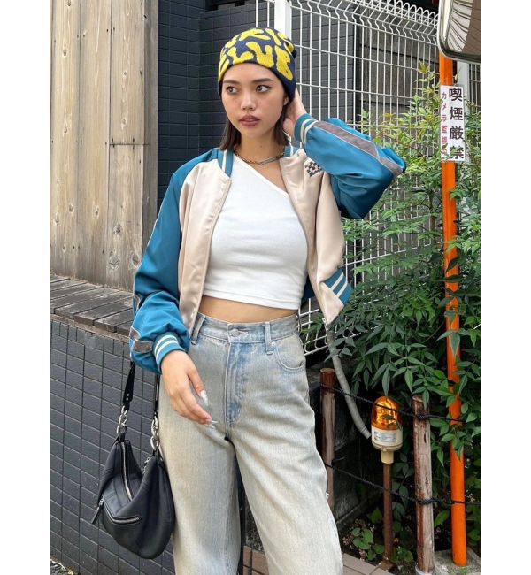 EVRIS「エンブロイダリーサテンブルゾン」|ブルゾン・スタジャン|