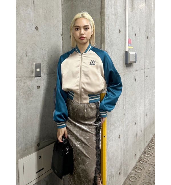 EVRIS「エンブロイダリーサテンブルゾン」|ブルゾン・スタジャン|