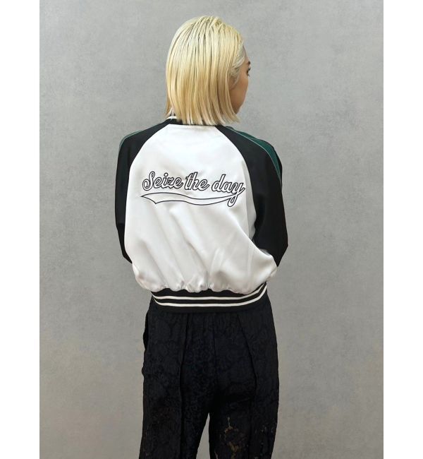 EVRIS「エンブロイダリーサテンブルゾン」|ブルゾン・スタジャン|