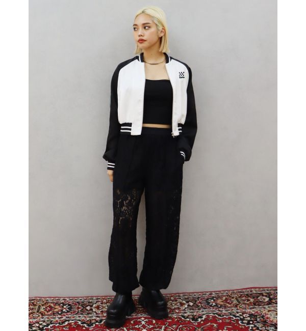 EVRIS「エンブロイダリーサテンブルゾン」|ブルゾン・スタジャン|