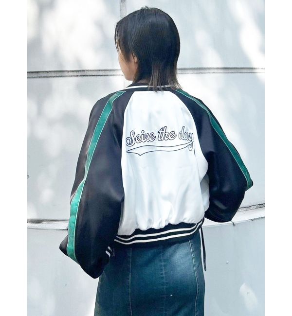 EVRIS「エンブロイダリーサテンブルゾン」|ブルゾン・スタジャン|